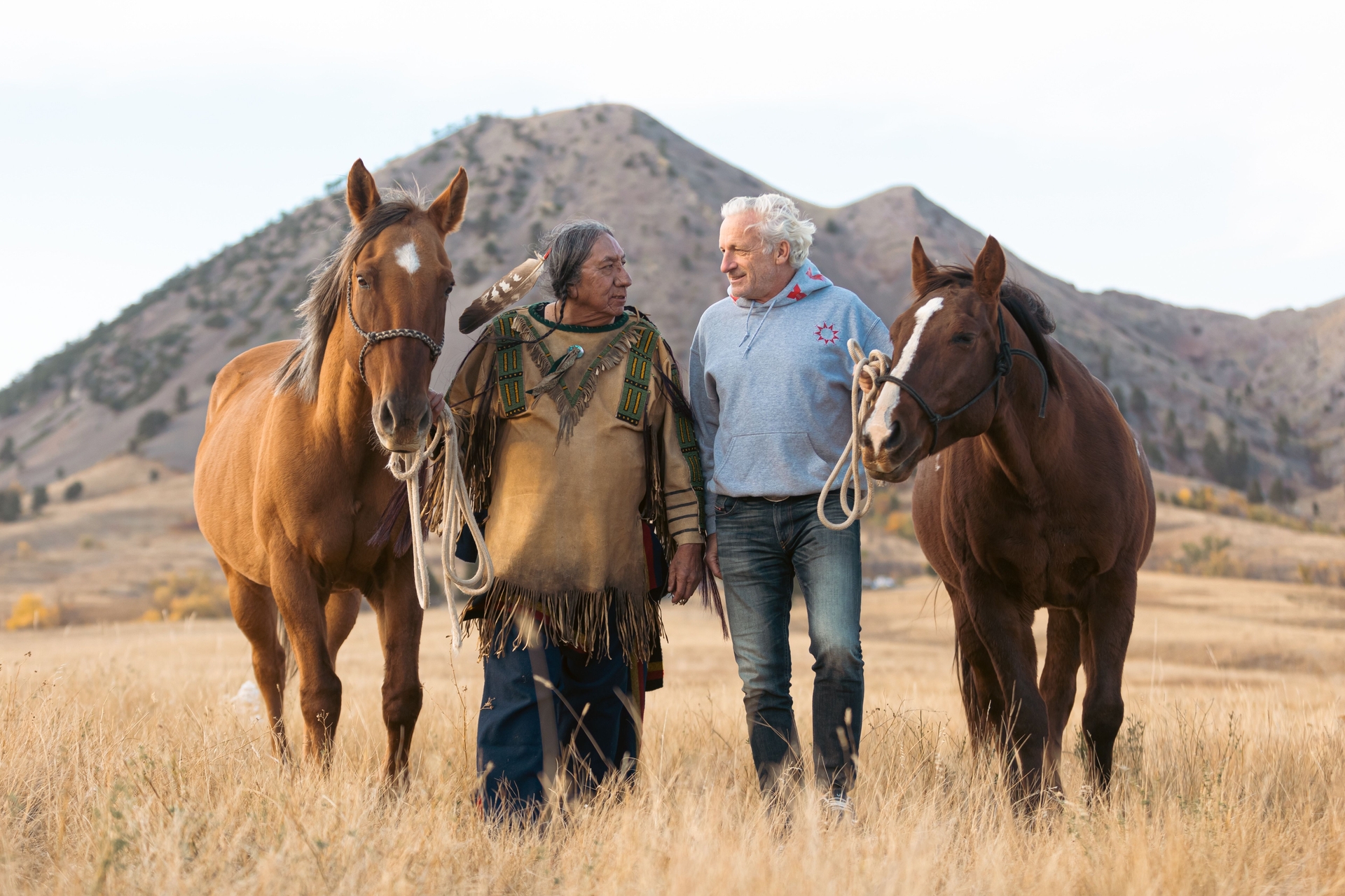 Ernie Lapointe "Crow Foot", Great Grandson of Sitting Bull, and Philipp Müller, South Dakota, 2024.